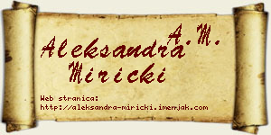 Aleksandra Miricki vizit kartica